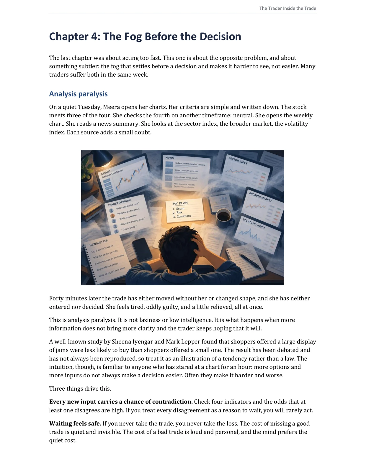 Interior page: The Decision Loop, the six-step framework with the awareness gap diagram